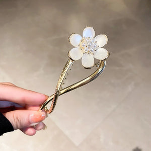 Opal Pearl Zircon Butterfly Hairpin Retro Style Girl Headdress