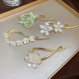 Opal Pearl Zircon Butterfly Hairpin Retro Style Girl Headdress