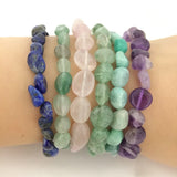 Tumbled Polished Stones Bracelet Irregular Shaped Beads Strand