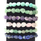 Tumbled Polished Stones Bracelet Irregular Shaped Beads Strand
