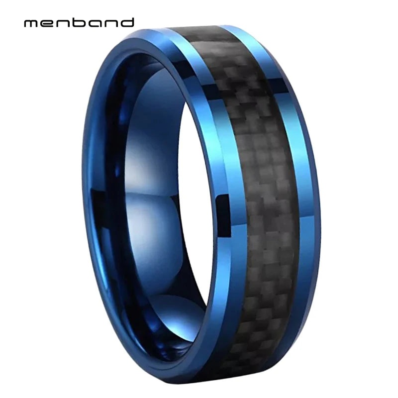 Tungsten Carbon Fiber Ring 8MM Comfort Fit