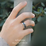 Tungsten Carbon Fiber Wedding Band Men Women Engagement Ring