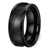 Tungsten Inlay Blanks 5mm Wide Concave Hammered 8mm Polished Comfort Fit