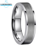 Tungsten Carbide Engagement Ring 8mm Wedding Band Flat Center