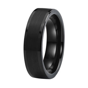 Tungsten Carbide Engagement Ring 8mm Wedding Band Flat Center