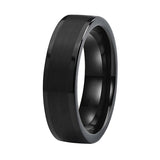 Tungsten Carbide Engagement Ring 8mm Wedding Band Flat Center