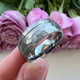 Tungsten Carbide Hammer Ring Brushed Finish Comfort Fit