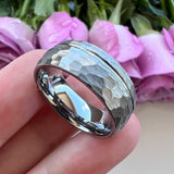 Tungsten Carbide Hammer Ring Brushed Finish Comfort Fit