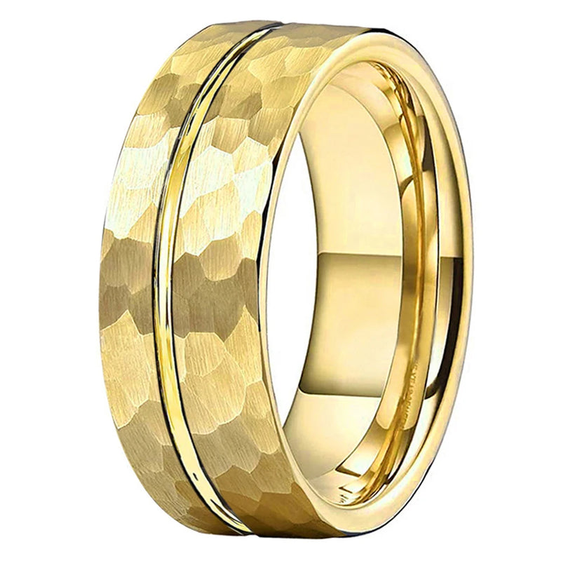 Tungsten Carbide Hammer Ring Brushed Finish Comfort Fit