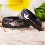Tungsten Carbide Claddagh Ring Love Band Friendship Gift