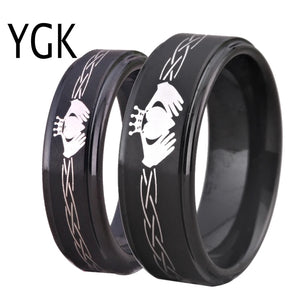 Tungsten Carbide Claddagh Ring Love Band Friendship Gift