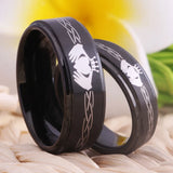 Tungsten Carbide Claddagh Ring Love Band Friendship Gift