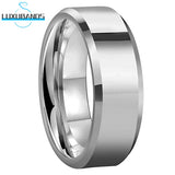 Tungsten Carbide Beveled Edge Ring 8mm 6mm Polished Finish