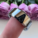 Tungsten Carbide Beveled Edge Ring 8mm 6mm Polished Finish