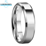 Tungsten Carbide Beveled Edge Ring 8mm 6mm Polished Finish