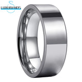 Tungsten Carbide Ring Pipe Cut Polished Finish Comfort Fit