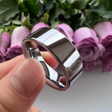 Tungsten Carbide Ring Pipe Cut Polished Finish Comfort Fit