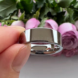 Tungsten Carbide Ring Pipe Cut Polished Finish Comfort Fit