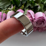 Tungsten Carbide Ring Pipe Cut Polished Finish Comfort Fit