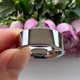 Tungsten Carbide Ring Pipe Cut Polished Finish Comfort Fit