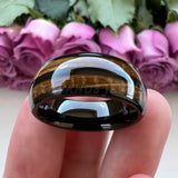 Tungsten Carbide Ring 8mm Wood Inlay Polished Finish