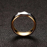 Tungsten Carbide Multi-Faceted Prism Ring 8MM Comfort Fit