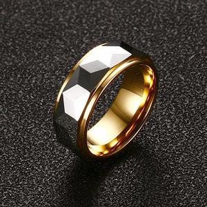 Tungsten Carbide Multi-Faceted Prism Ring 8MM Comfort Fit