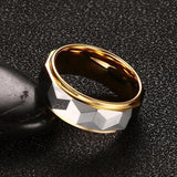 Tungsten Carbide Multi-Faceted Prism Ring 8MM Comfort Fit
