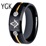 Tungsten Carbide Masonic Ring Anniversary Gift