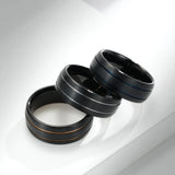 Tungsten Carbide Men's Ring 8MM Matte Wedding Band Double Lines