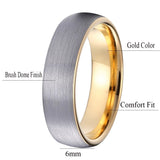 Tungsten Carbide Wedding Bands 5mm for Women, 6mm for Men CZ Stone Comfort Fit