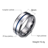 Tungsten Carbide Wedding Band 8mm Line Ring Comfort Fit Polished