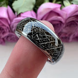 Tungsten Carbide Wedding Ring 6mm 8mm Meteorite Inlay Band