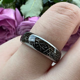 Tungsten Carbide Wedding Ring 6mm 8mm Meteorite Inlay Band