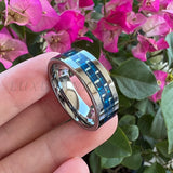 Tungsten Carbide Wedding Ring 8mm Carbon-Fiber Inlay Polished Finish