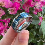 Tungsten Carbide Wedding Ring 8mm Carbon-Fiber Inlay Polished Finish
