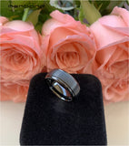 Tungsten Ring Wedding Band 8MM Grooved Brushed Finish