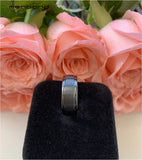 Tungsten Ring Wedding Band 8MM Grooved Brushed Finish