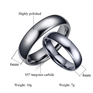 Tungsten Couple Ring 6mm/4mm Wedding Band Full Size