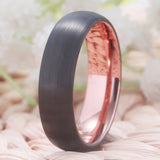 Tungsten Wedding Band Ring 4mm/6mm/8mm Men Women Plated Gunmetal Brushed