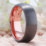 Tungsten Wedding Band Ring 4mm/6mm/8mm Men Women Plated Gunmetal Brushed