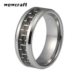 Tungsten Wedding Band Carbon Fiber Inlay Ring