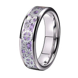 Tungsten Wedding Couple Ring 8mm 6mm Carbon-Fiber Inlay Polished Finish