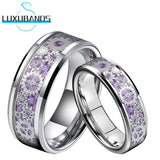 Tungsten Wedding Couple Ring Purple Carbon-Fiber Inlay