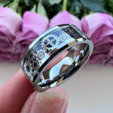 Tungsten Wedding Couple Ring Purple Carbon-Fiber Inlay