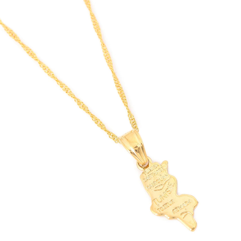 Tunisie Map Pendant Necklace - Tunisia Women Girl Tunisienne Jewelry - Gift