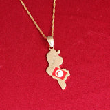 Tunisie Map Pendant Necklace Tunisia Women Girl Tunisienne Jewelry Gift