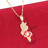 Tunisie Map Pendant Necklace Tunisia Women Girl Tunisienne Jewelry Gift