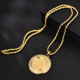 Turkish Arab Coins Allah Muslim Pendant Necklace