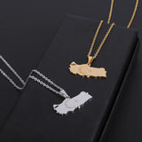 Turkey Map Flag Pendant Stainless Steel Necklace